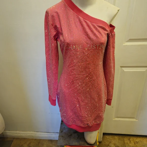 off shoulder fuchsia dress Fuchsia Off Shoulder Corset Satin Dress XXS / Fuchsia
